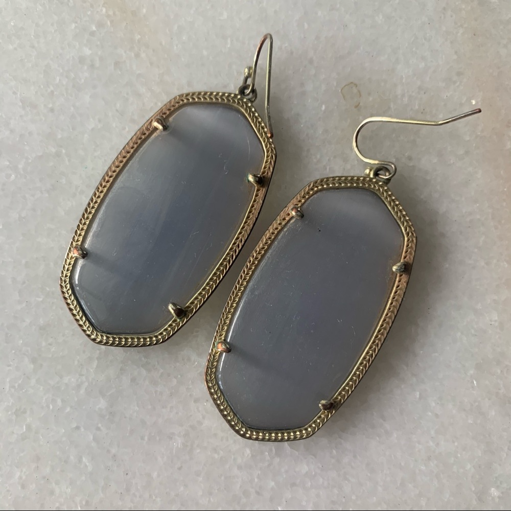 Kendra Scott Earrings Gray Stone with Gold